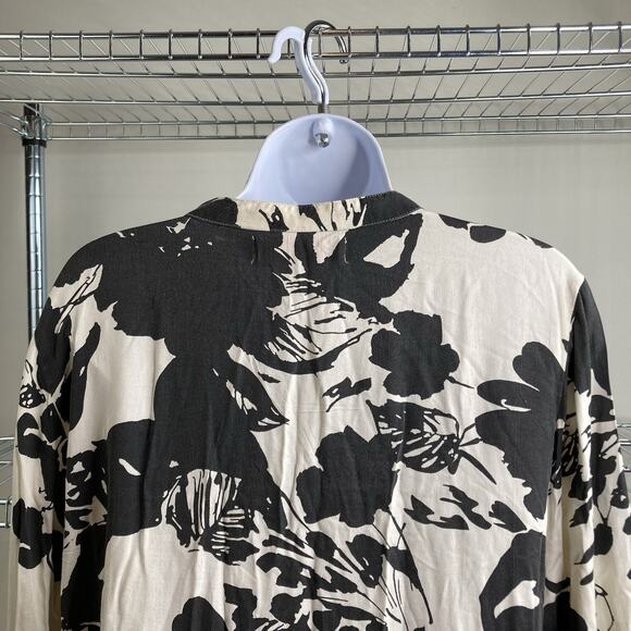 Rino & Pelle Black Aldona Birch Bloom Tunic Blouse Size 38 Lagenlook Whimsigoth - Picture 9 of 10